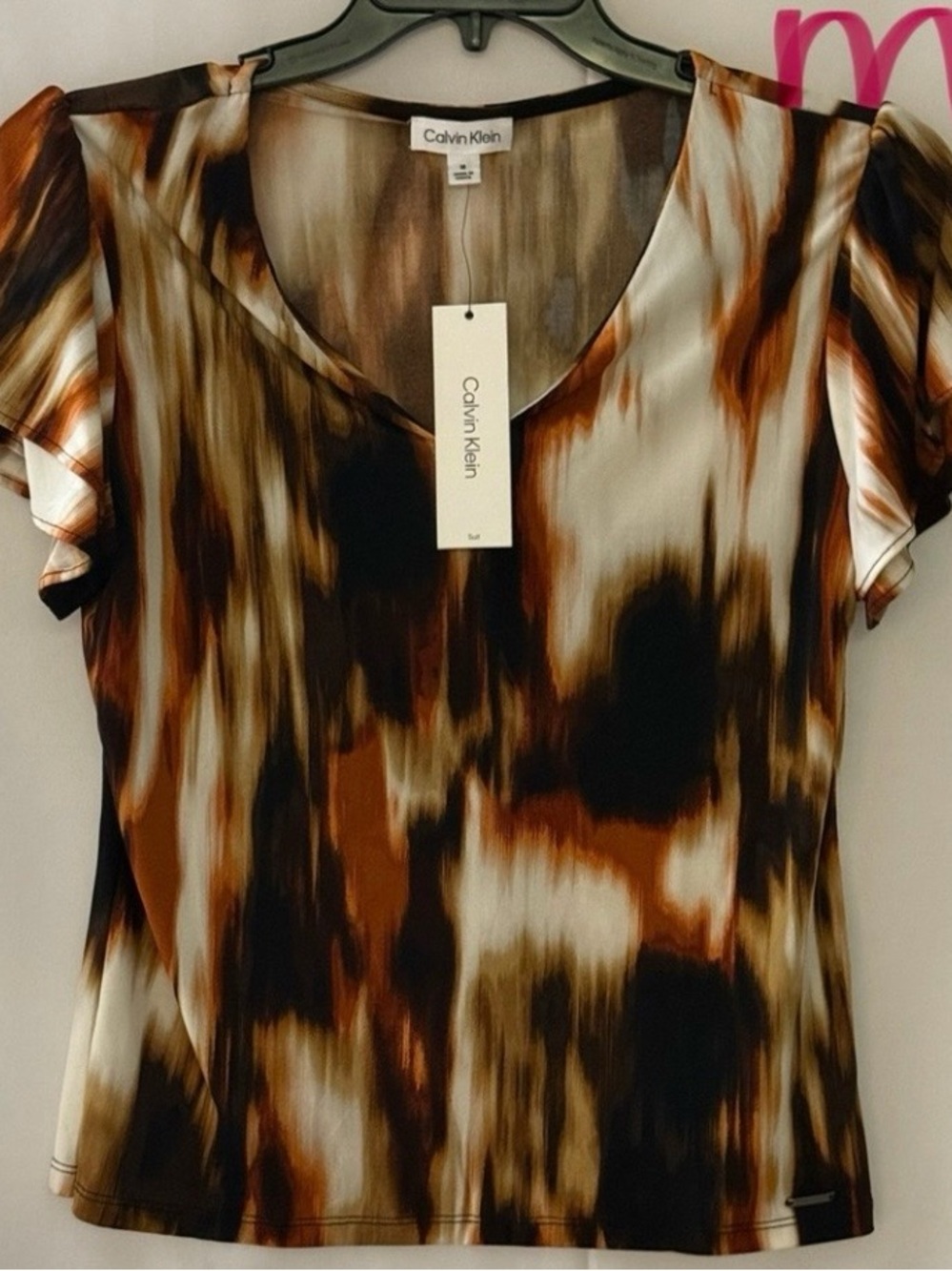 Calvin Klein Multicolor V-Neck Blouse